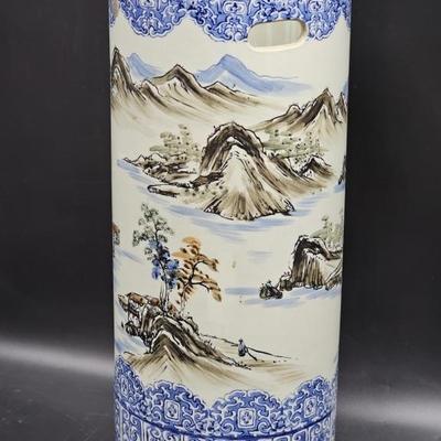 Asian Porcelain Floor Vase / Umbrella Stand 
