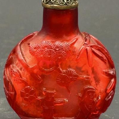 Antique Chinese Qing Dynasty Ruby Red Snuff Bottle