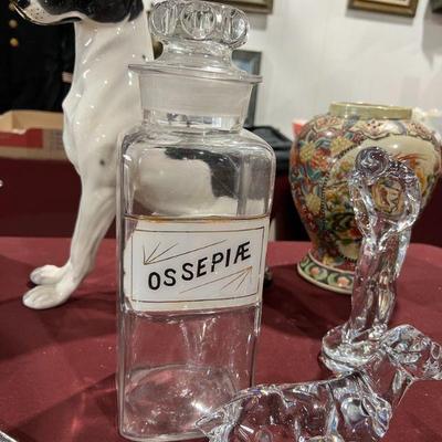 Antique glass apothecary jar