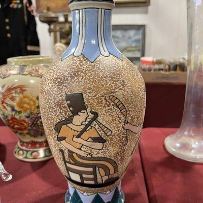 Heavy enamel pottery vase