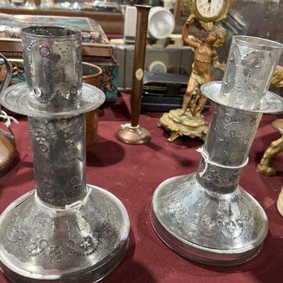 punched tin candlesticks