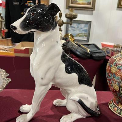 Large porcelain dog figurine