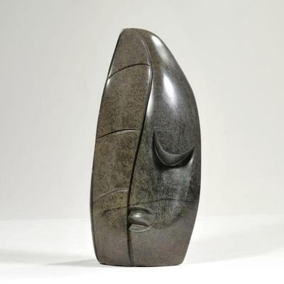 RICHARD MTEKI (ZIMBABWEAN, B. 1947) | carved figure. Signed on bottom and with gallery paperwork - l. 4 x w. 6 x h. 12 in.
