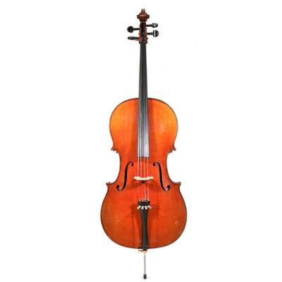 WENZL FUCHS (ELTERSDORF, GERMANY) CELLO | A mid-century W.K. Fuchs cello in a composite travel case, likely circa 1950's-60's same owner...