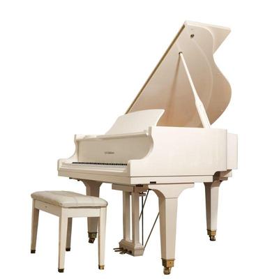 D. H. BALDWIN C152 WHITE BABY GRAND PIANO | Sn 56596, Purchased new from Frank & Camille's 1995 l. 64 x w. 58 x h. 40 in.
