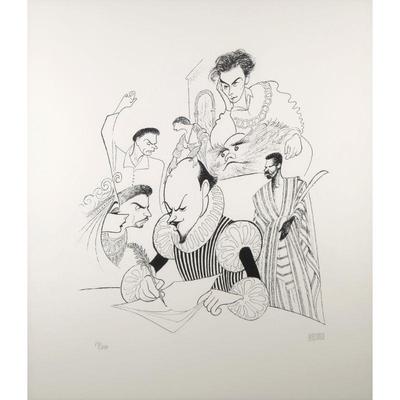 AL HIRSCHFELD (AMERICAN, 1903-2003) LITHOGRAPH | Shakespeare Ed. 77/200 17.75 x 20.5 in.(sight) - w. 27.5 x h. 31 in. (frame)

