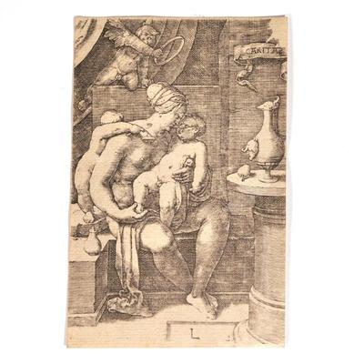 LUCAS VAN LEYDEN (1494-1533) | Engraving on watermarked paper. Signed in the plate - w. 4.25 x h. 6.5 in. (sheet)
