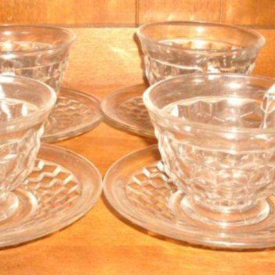 FOSTORIA CUPS AND SAUCERS