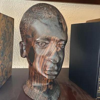 African Mans head sculpture