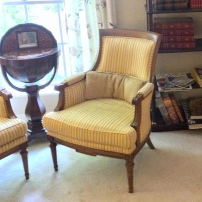 Pair of upholstered mid century chairs