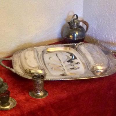 Silver plated serving tray