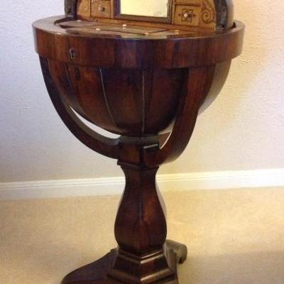 Globe sewing table 1860â€™s