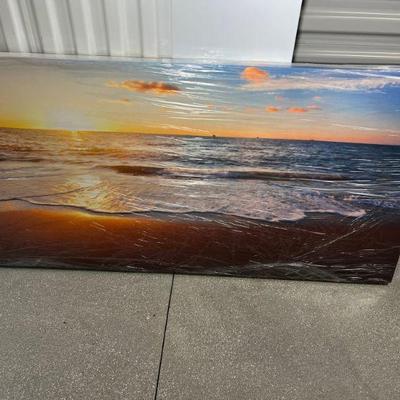 Pair Of Beach Sunset Scene Acoustic Panel