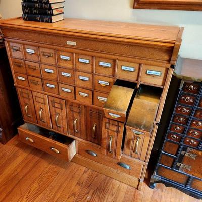 Oak Banker's Cabinet