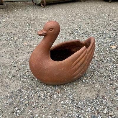 Swan Clay Pot