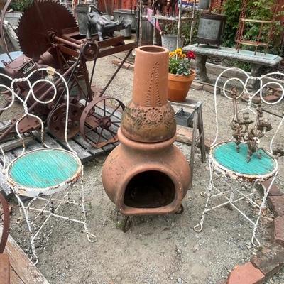Clay Chiminea Fire Pit