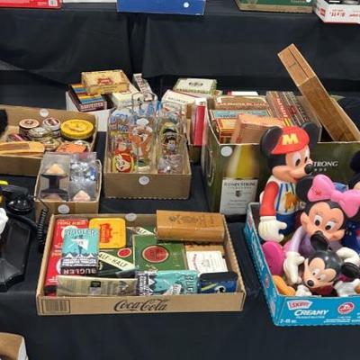 Tobacco Tins, Mickey Phone, Mickey Vinyl Toys, Character Glasses, Cigar Boxes, Mickey Canister