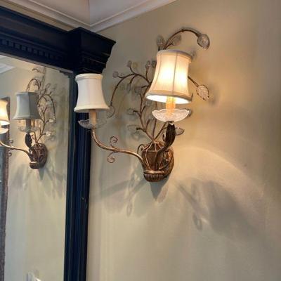 6 various wall sconces 