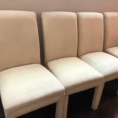 Set of four upholstered off white chairs - used but just professionally cleaned; sold as set only $40