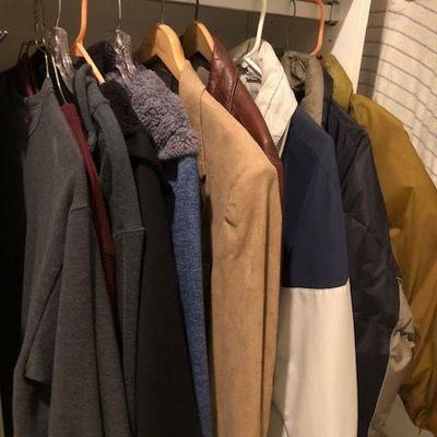 Assortment of Men's jackets and coats; All size Med;  $5 each