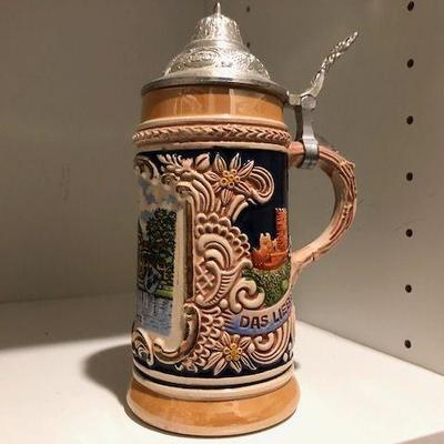 Smaller German Relief Molded Stein; also beautifully artistically made, no music wind up; very old family history piece $25
