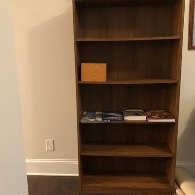 Five shelf wood bookcase; Good condition; $20;
Books: assorted $1 each
Wood file card box $1