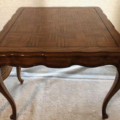 Parquetry top French Provincial game Table; great condition; $100