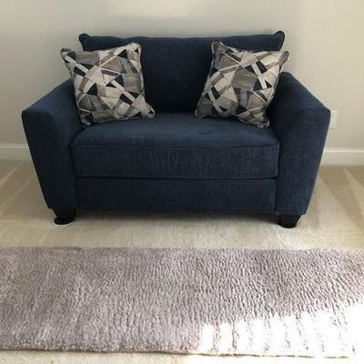 Brand new two seat Sleeper pull out sofa - includes pillows; never used; $400
Plush rug runner - neutral color;  $10