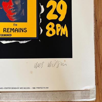Signed by Wes Wilson.