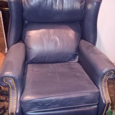 Blue leather chair