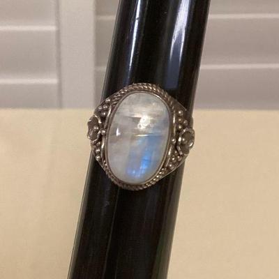 MMS123 Sterling Silver Moonstone Ring Size 8.25