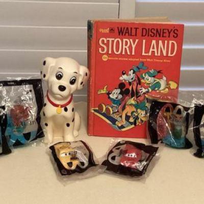MMS096 Walt Disney Golden Book, Dalmation Bank, Ceramic Mug & Collectible Happy Meal Toys