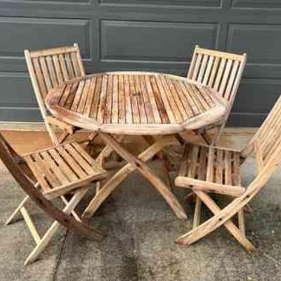 MMS159 Hawaiian Discovery Acacia Wood Patio Table & Chairs Set