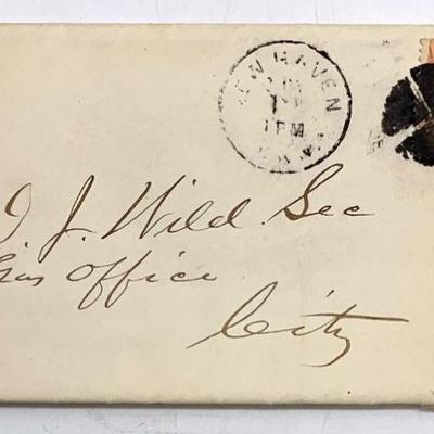 Early letter with cork-stamped cancellation