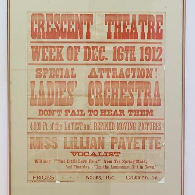 Antique theatre poster, Middletown, CT, 24 x 28 in.