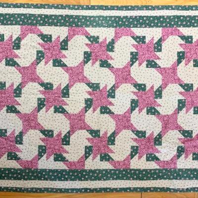 Hand-sewn crib quilt, 46 x 69 in.