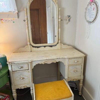 Antique dresser & stool