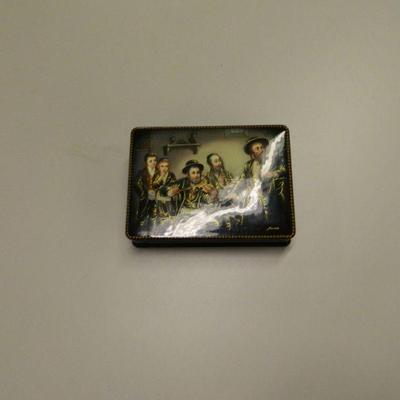 Russian Lacquer Box with Jewish musicians