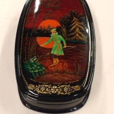 Russian black lacquer with Prince Ivan