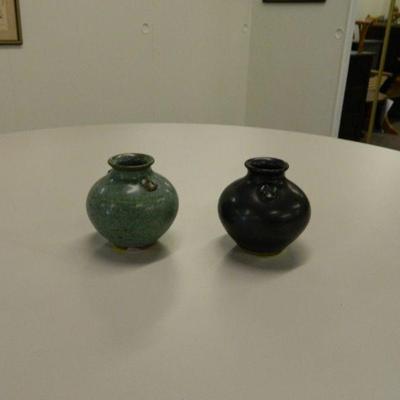 Jugtown vases Seagrove both signed V. Owens
