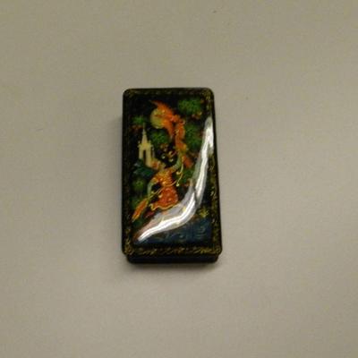 Russian Palekh lacquered box in Prince Ivan and Firebird 