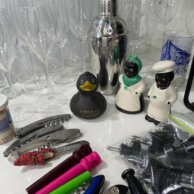 Wine Glasses, Martini Shaker, Wine Stoppers