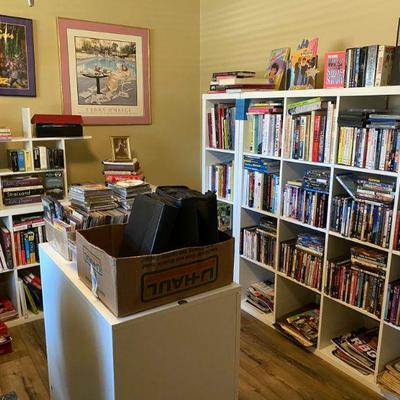 Bookcases, Art, CDs and more