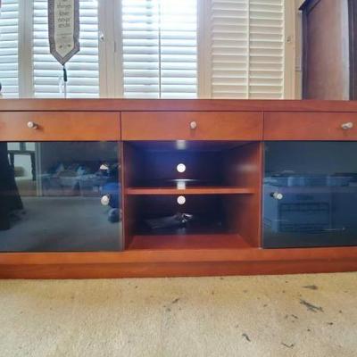 #2546 â€¢ Bush Furniture TV Stand with DVD Player And Panamax M5100-EX
