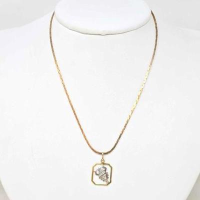 #720 â€¢ 14K Gold Chain Necklace with Pendant, 5.48g
