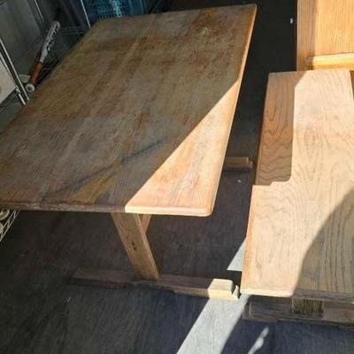 #4520 â€¢ Wooden Table with Bench Seat
