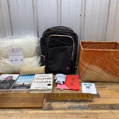 #1874 â€¢ Mattress Cover, Backpack, Books, Basket & More
