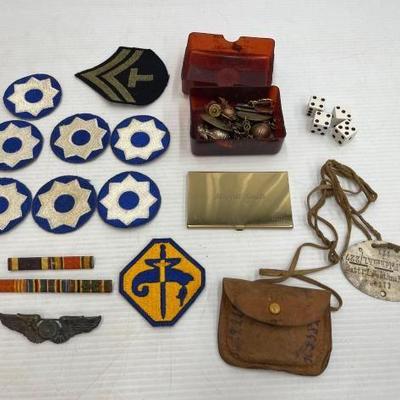 #1812 â€¢ Patches, Pins, Case, Dice & German ID Dog Tag
