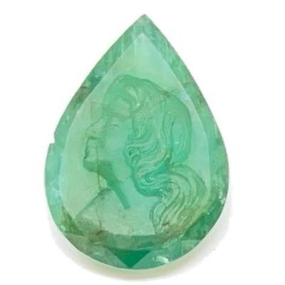 #890 â€¢ 35.04ct Natural Pear Shape Emerald
