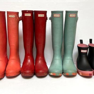 #1872 â€¢ (4) Pairs of Hunter Waterproof Boots
